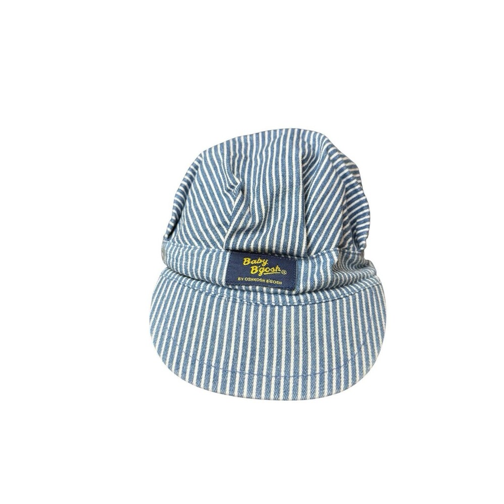 Vintage Osh Kosh B’Gosh Railroad Train Conductor Snapback Hat Cap Hickory Stripe